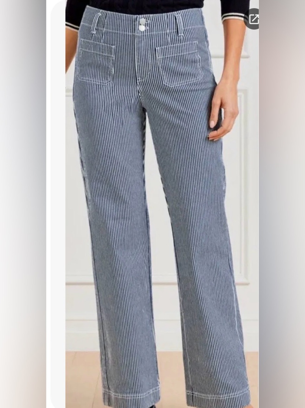 Talbots Wide Leg Striped Jean.  Size 4P